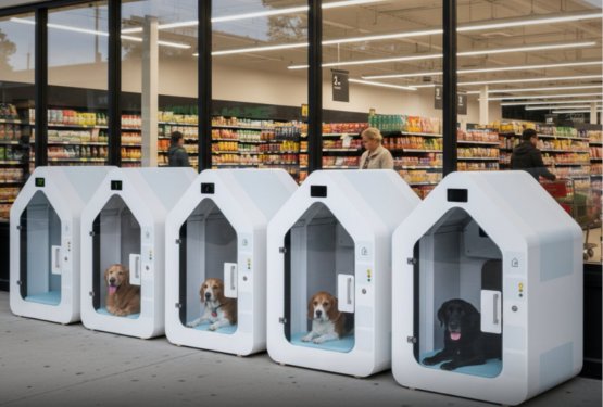V Nemčiji uvedli ‘pasja parkirišča’: psi lahko varno počakajo pred trgovino