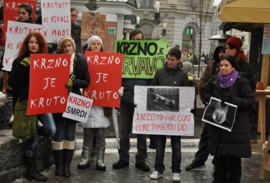 V Ljubljani protest brez krzna